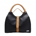 Beau Design Stylish  Black Color Imported PU Leather Casual Handbag With Double Handle For Women's/Ladies/Girls